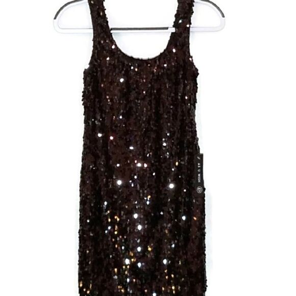 NWT As U Wish Sequin Mini Little Black Dress - Picture 1 of 2